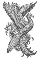 Symbol of Rebirth: The phoenix is ​​a classic symbol of rebirth and overcoming. It rises from its own ashes, tattoo design idea