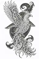 Symbol of Rebirth: The phoenix is ​​a classic symbol of rebirth and overcoming. It rises from its own ashes, tattoo design idea