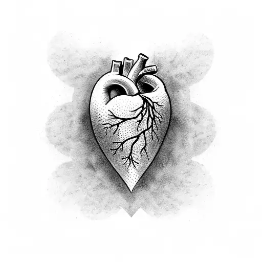 heart in Ukrainian style tattoo design idea