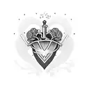 heart in Ukrainian style tattoo design idea