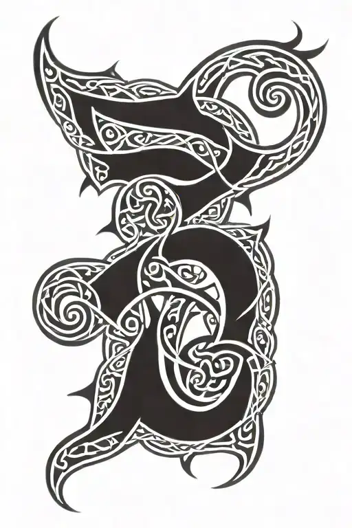 Tribal representing loneliness for the forearm with Celtic motifs tattoo design idea