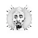 rap old school with 2pac tattoo design idea