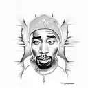 rap old school with 2pac tattoo design idea
