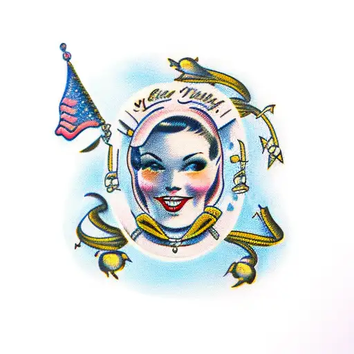 husband wife and girl tattoo design idea