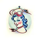 husband wife and girl tattoo design idea