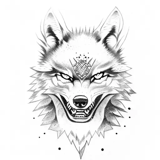 Yakuza-inspired wolf tattoo design idea