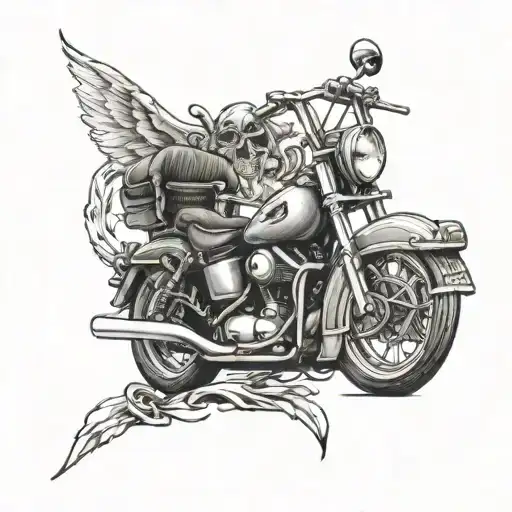 memorial tattoo for my husband who enjoys motorcycles tattoo design idea