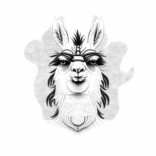 peruvian Llama tattoo design idea