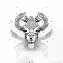 peruvian Llama tattoo design idea