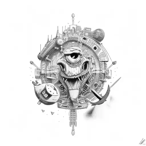 travel and mom dad mix tattoo design idea