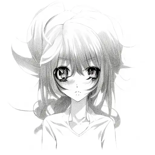 anime girl gore tattoo design idea