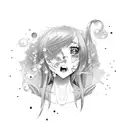 anime girl gore tattoo design idea