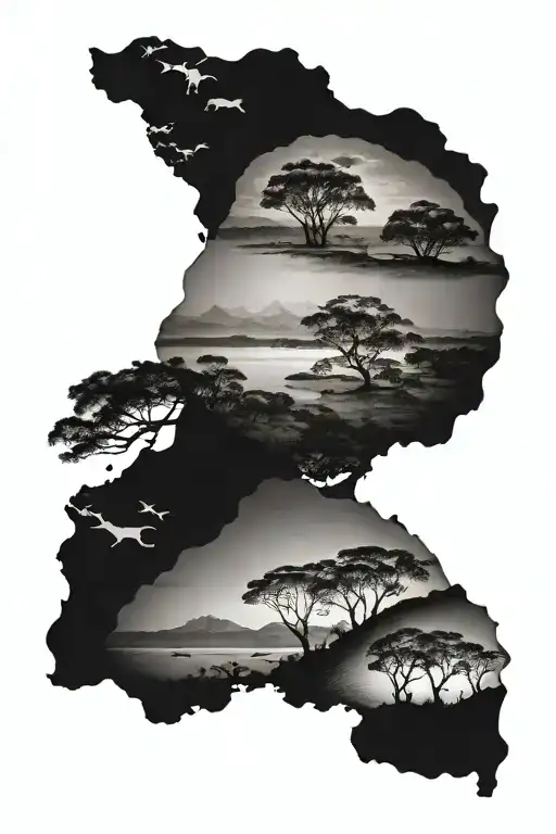 Australia landscape tattoo design idea