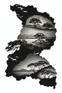 Australia landscape tattoo design idea