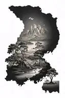 Australia landscape tattoo design idea