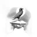Edgar Poe with raven tattoo design idea