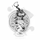 yggdrasil, ratatoskr,  nidhogg, and vedrfolnir tattoo design idea