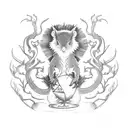 yggdrasil, ratatoskr,  nidhogg, and vedrfolnir tattoo design idea