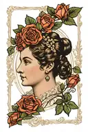 jane austen inside a frame tattoo design idea