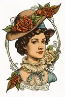jane austen inside a frame tattoo design idea