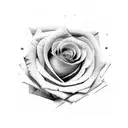 rose avec banderole autour de sa tige avec écrit loyalty dans la banderole tattoo design idea