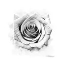 rose avec banderole autour de sa tige avec écrit loyalty dans la banderole tattoo design idea