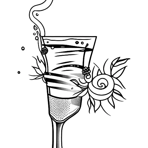 rum and coke tattoo design idea