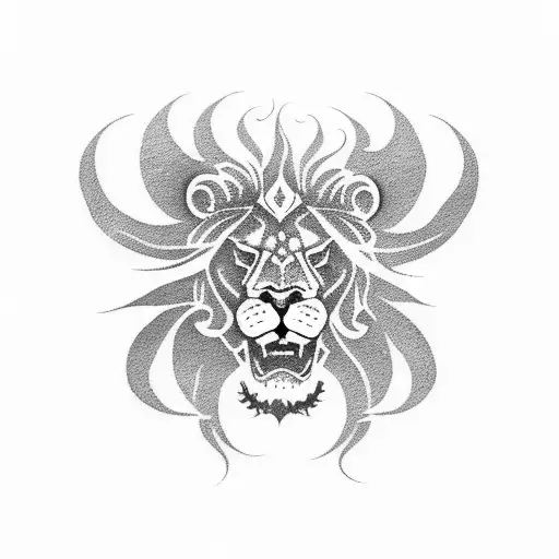 lion skull tattoo design idea