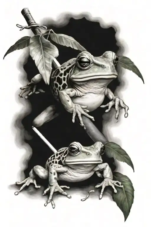 coqui frog and machete tattoo design idea