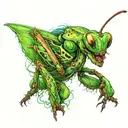 mantis tattoo design idea