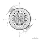 racing steeling wheel tattoo design idea