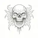 skull with fangs tattoo design idea