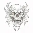 skull with fangs tattoo design idea