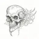 skull with fangs tattoo design idea