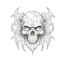 skull with fangs tattoo design idea