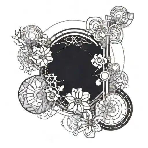 Dainty bubbles with flowers inside tattoo design idea