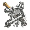 Incorporate construction tools (e.g. hammer, saw, drill) into a unique tattoo design tattoo design idea