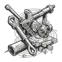 Incorporate construction tools (e.g. hammer, saw, drill) into a unique tattoo design tattoo design idea