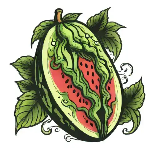 watermelon tattoo design idea
