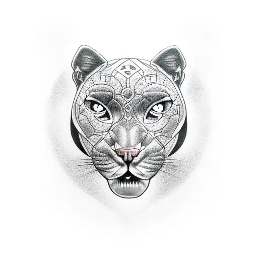 panther with dark energy radiating from the body tattoo design idea