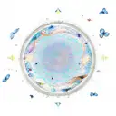 Celestial map with Gemini constellation and blue butterflies tattoo design idea