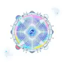 Celestial map with Gemini constellation and blue butterflies tattoo design idea