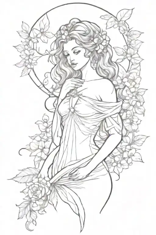 full body persephone realistic sexy girl shoulder tattoo tattoo design idea