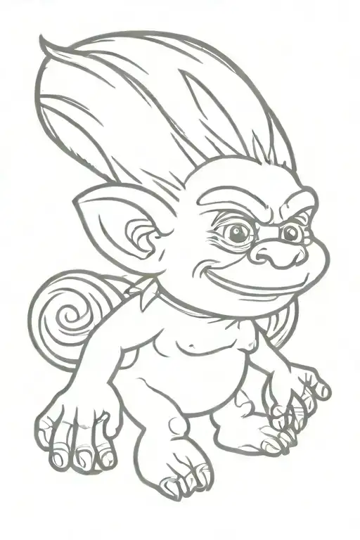 troll doll tattoo design idea