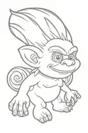 troll doll tattoo design idea