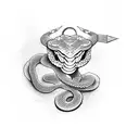 Snake with knife tattoo design idea