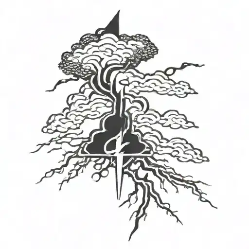 thunder lightning tattoo design idea