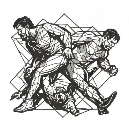 wrestling match tattoo design idea