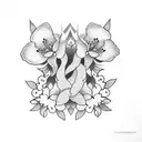 "Ohana" with cherry blossoms tattoo design idea