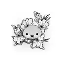 "Ohana" with cherry blossoms tattoo design idea